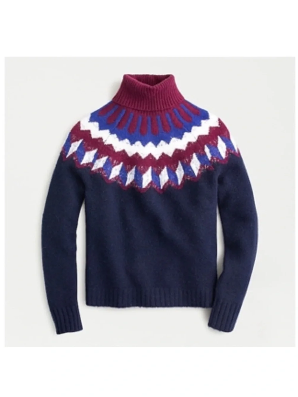 J. Crew Fair Isle Turtleneck Sweater in Supersoft Yarn - Size XS